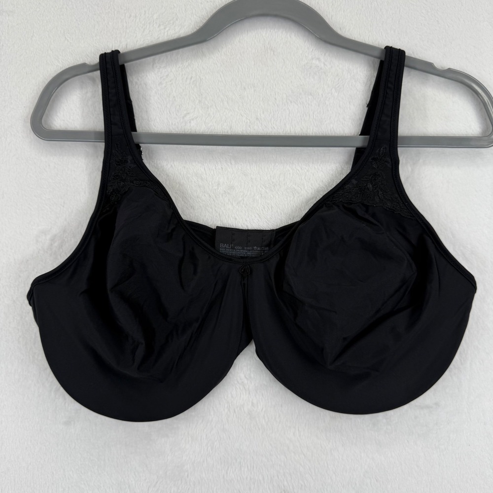 Bali 42DD Black‎ Comfort Revolution Wire Free Bra Full Coverage Underwear